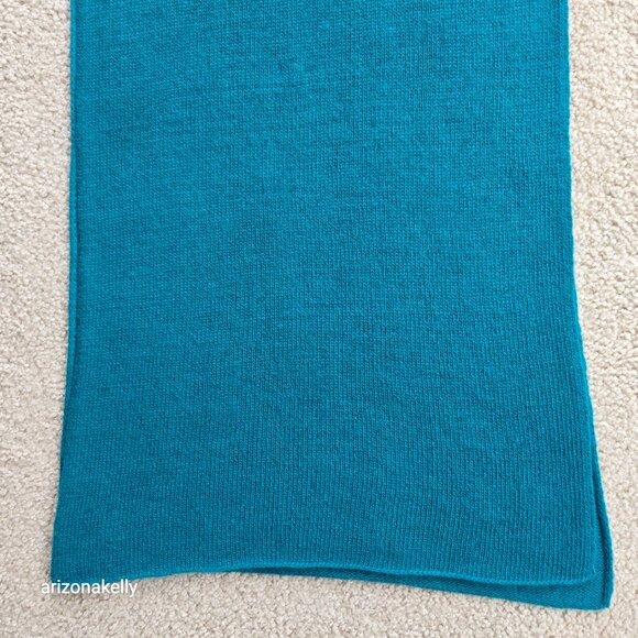 NWOT Portolano Cashmere Knit Teal Blue Scarf - Picture 9 of 9